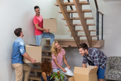 Removal van and storage boxes for Manorpark moving services