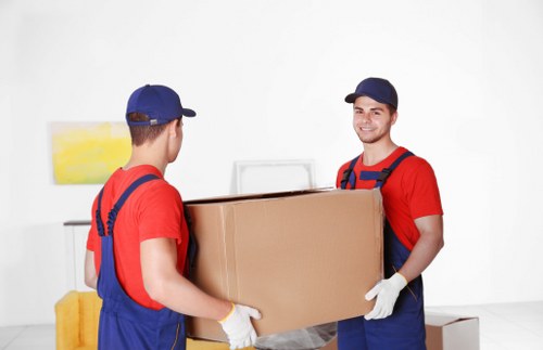 Office removals planning in Manorpark with boxes and furniture ready for transport