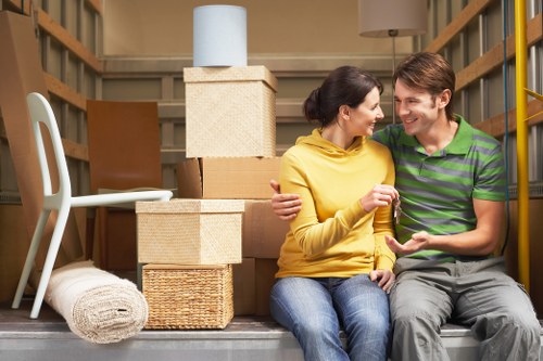 Household moving boxes prepared for removals in Manorpark